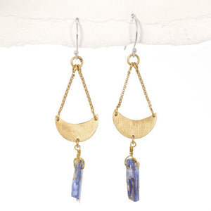 Kyanite Crescent Earrings